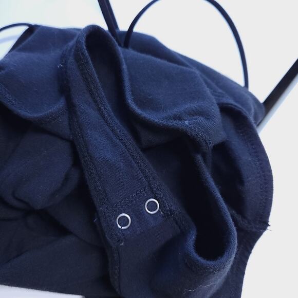 Abercrombie Black Bodysuit XS, Thong Style Sleeveless Neutral Strappy Back - Picture 4 of 6